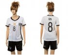 Women Germany #8 Ozil White Home Soccer Country Jersey