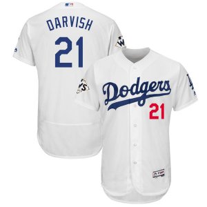 Los Angeles Dodgers #21 Yu Darvish White 2017 World Series Bound Flexbase Player Jersey