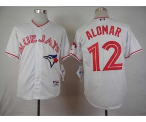 mlb jerseys toronto blue jays #12 alomar white[number red]