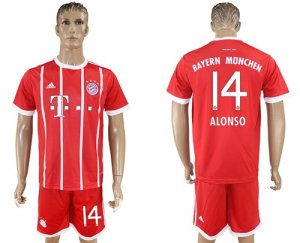 2017-18 Bayern Munich 14 ALONSO Home Soccer Jersey