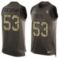 Mens Nike New York Jets #53 Mike Catapano Limited Green Salute to Service Tank Top NFL Jersey