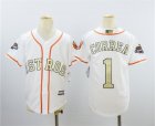Astros #1 Carlos Correa White Youth 2018 Gold Program Cool Base Jersey