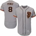 Mens Majestic San Francisco Giants #8 Hunter Pence Gray Flexbase Authentic Collection MLB Jersey