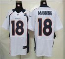 Nike Broncos #18 Peyton Manning White With Hall of Fame 50th Patch NFL Elite Jersey