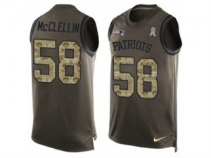 Mens Nike New England Patriots #58 Shea McClellin Limited Green Salute to Service Tank Top NFL Jersey