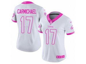 Women Nike Philadelphia Eagles #17 Harold Carmichael Limited White-Pink Rush Fashion NFL Jersey