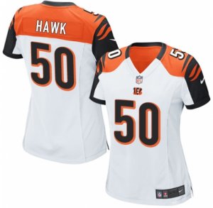 Womens Nike Cincinnati Bengals #50 A.J. Hawk Game White NFL Jersey