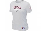 Women Texas Rangers Nike White Short Sleeve Practice T-Shirt