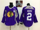NHL Chicago Blackhawks #2 Duncan Keith Purple Practice 2015 Stanley Cup Champions jerseys