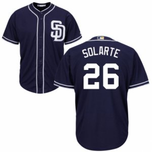 Men\'s Majestic San Diego Padres #26 Yangervis Solarte Replica Navy Blue Alternate 1 Cool Base MLB Jersey