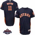 Astros #11 Evan Gattis Navy Blue Flexbase Authentic Collection 2017 World Series Champions Stitched MLB Jersey