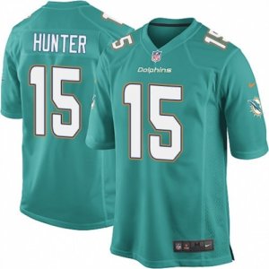 Mens Nike Miami Dolphins #15 Justin Hunter Game Aqua Green Team Color NFL Jersey