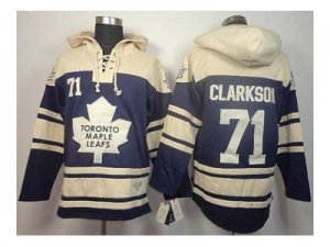 nhl jerseys toronto maple leafs #71 clarkson blue-cream[pullover hooded sweatshirt]