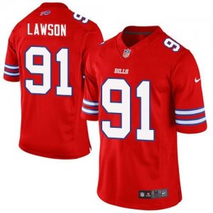 Nike Buffalo Bills #91 Manny Lawson Red Jerseys(Elite)