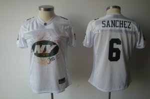 women nfl new york jets #6 sanchez white[2011 fem fan]