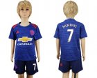 Manchester United #7 Memphis Away Kid Soccer Club Jersey