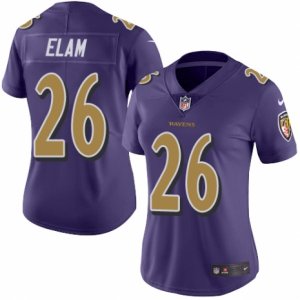 Women\'s Nike Baltimore Ravens #26 Matt Elam Limited Purple Rush NFL Jersey