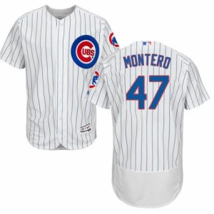 Men\'s Majestic Chicago Cubs #47 Miguel Montero White Flexbase Authentic Collection MLB Jersey