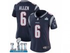 Women Nike New England Patriots #6 Ryan Allen Navy Blue Team Color Vapor Untouchable Limited Player Super Bowl LII NFL Jersey