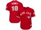 Youth Majestic Toronto Blue Jays #18 Darwin Barney Authentic Red Canada Day MLB Jersey