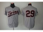 MLB Minnesota Twins #29 Mauer Grey Jerseys M&N 1969