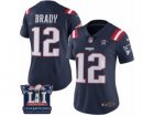 Womens Nike New England Patriots #12 Tom Brady Limited Navy Blue Rush Super Bowl LI Champions NFL Jersey