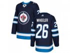 Youth Adidas Winnipeg Jets #26 Blake Wheeler Navy Blue Home Authentic Stitched NHL Jersey