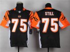 Nike Cincinnati Bengals #75 still black jerseys[Elite]