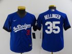 Dodgers #35 Cody Bellinger Royal Youth 2021 City Connect Cool Base Jersey