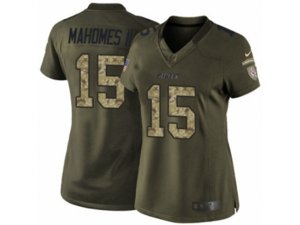 Women Nike Kansas City Chiefs #15 Patrick Mahomes II Limited Green Salute to Service NFL Jersey