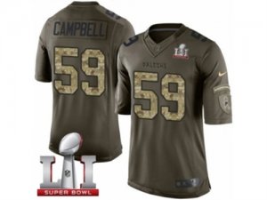 Mens Nike Atlanta Falcons #59 DeVondre Campbell Limited Green Salute to Service Super Bowl LI 51 NFL Jersey