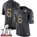 Youth Nike New England Patriots #6 Ryan Allen Limited Black 2016 Salute to Service Super Bowl LI 51 NFL Jersey