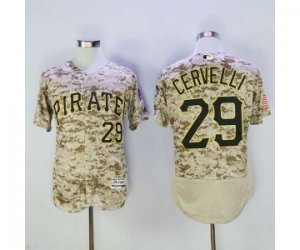 Mens Pittsburgh Pirates #29 Francisco Cervelli Majestic Camo Flexbase Authentic Collection Player Jersey