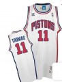 Pistons #11 Isiah Thomas White Hardwood Classics Jersey