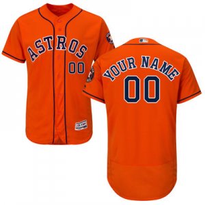 2016 Men Houston Astros Majestic Orange Flexbase Authentic Collection Custom Jersey
