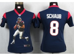 Nike Women Houston Texans #8 Schaub Blue Portrait Fashion Game Jerseys