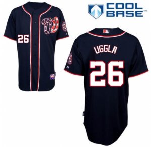 Men\'s Majestic Washington Nationals #26 Dan Uggla Replica Navy Blue Alternate 2 Cool Base MLB Jersey