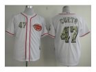 mlb jerseys cincinnati reds #47 cueto white[number camo]