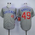 Men Chicago Cubs #49 Jake Arrieta Grey Road Cool Base Stitched Baseball Jersey