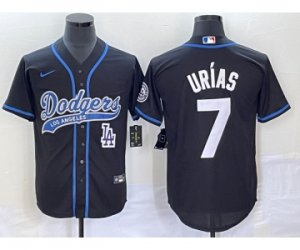 Men\'s Los Angeles Dodgers #7 Julio Urias Black Cool Base Stitched Baseball Jersey