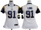 Nike Women St. Louis Rams #91 Chris Long White Jerseys