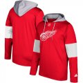 Mens Detroit Red Wings Adidas Red Silver Jersey Pullover Hoodie