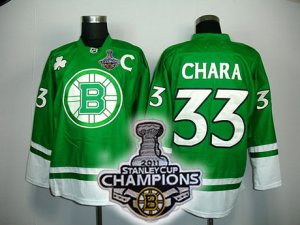 nhl boston bruins #33 chara green[2011 stanley cup champions]