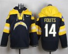 Nike San Diego Chargers #14 Dan Fouts Navy Blue Player Pullover Hoodie