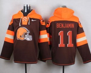 Nike Cleverland Browns #11 Travis Benjamin Brown Player Pullover NFL Hoodie