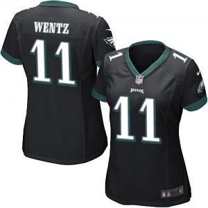 Women Nike Philadelphia Eagles #11 Carson Wentz Black Alternate Stitched NFL New Limited Jersey