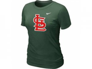 Women MLB St.Louis Cardinals Heathered D.Green Nike Blended T-Shirt