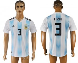 Argentina 3 FAZIO Home 2018 FIFA World Cup Thailand Soccer Jersey