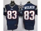 2015 Super Bowl XLIX Nike New England Patriots #83 Wes Welker blue jerseys[Elite]
