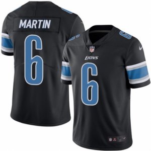 Mens Nike Detroit Lions #6 Sam Martin Limited Black Rush NFL Jersey